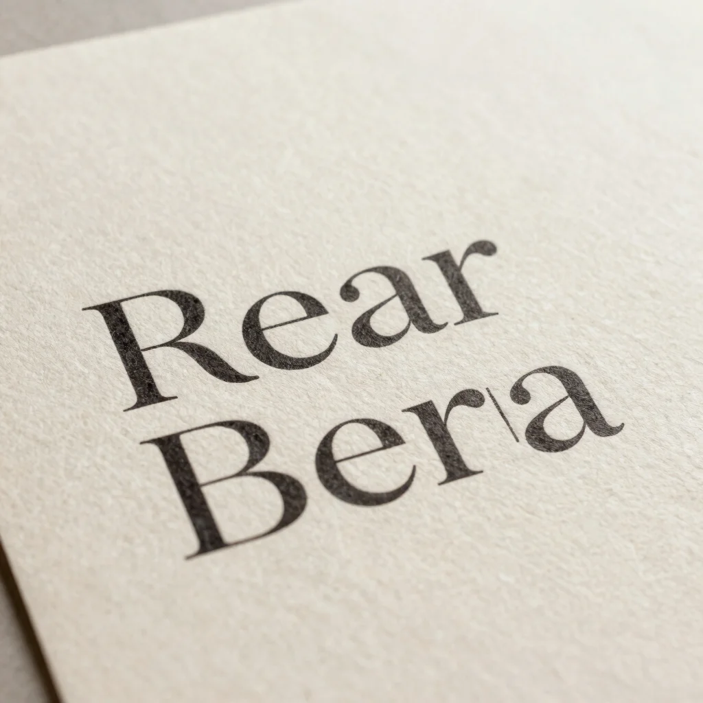 Close-up of elegant high-contrast serif typography printed on tex
